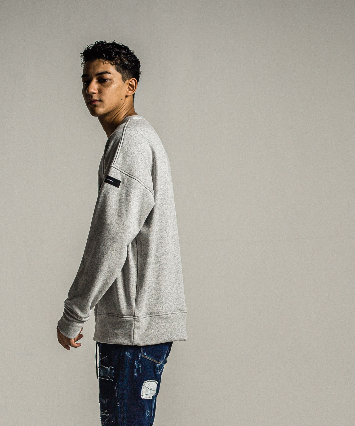 college velours fleece drop trainer