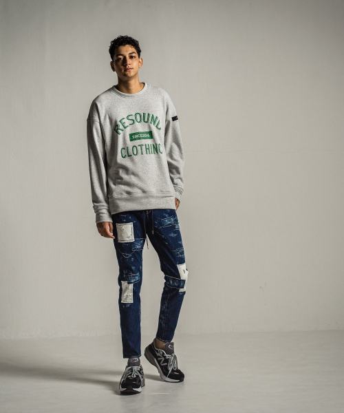 college velours fleece drop trainer