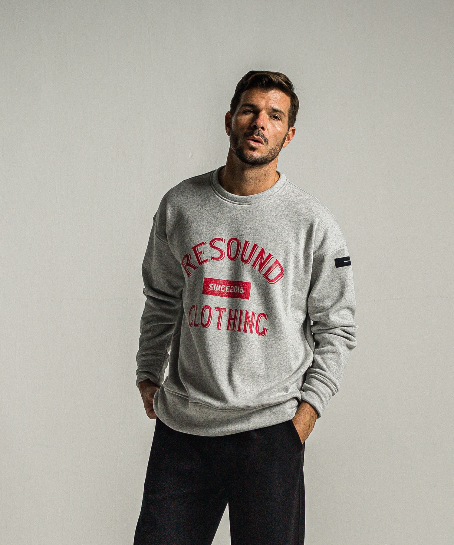 college velours fleece drop trainer