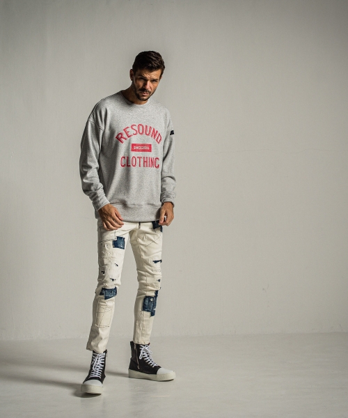 college velours fleece drop trainer