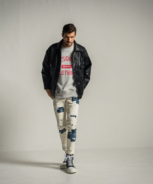 college velours fleece drop trainer