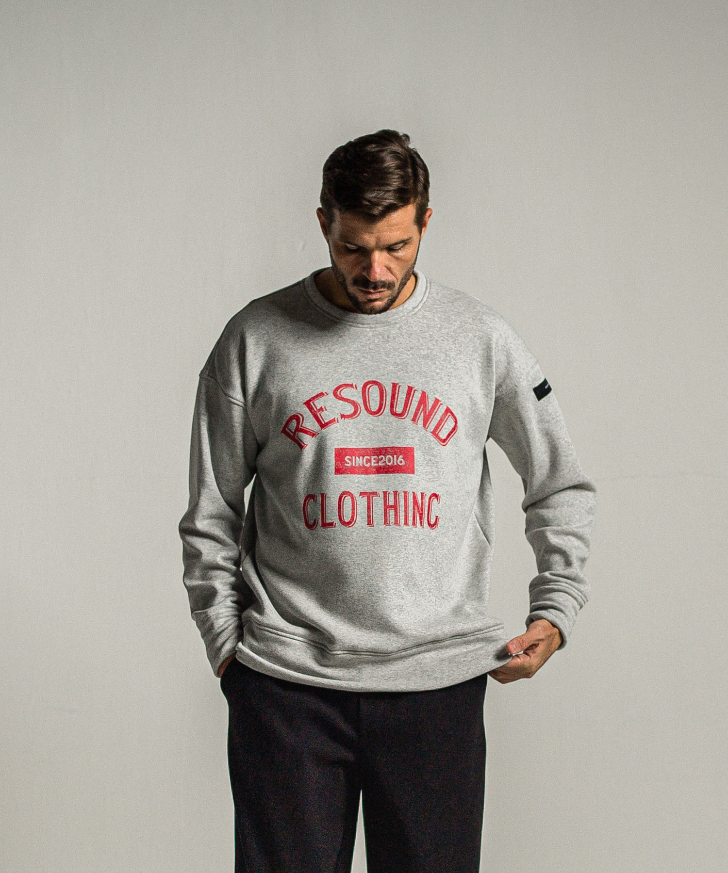 college velours fleece drop trainer