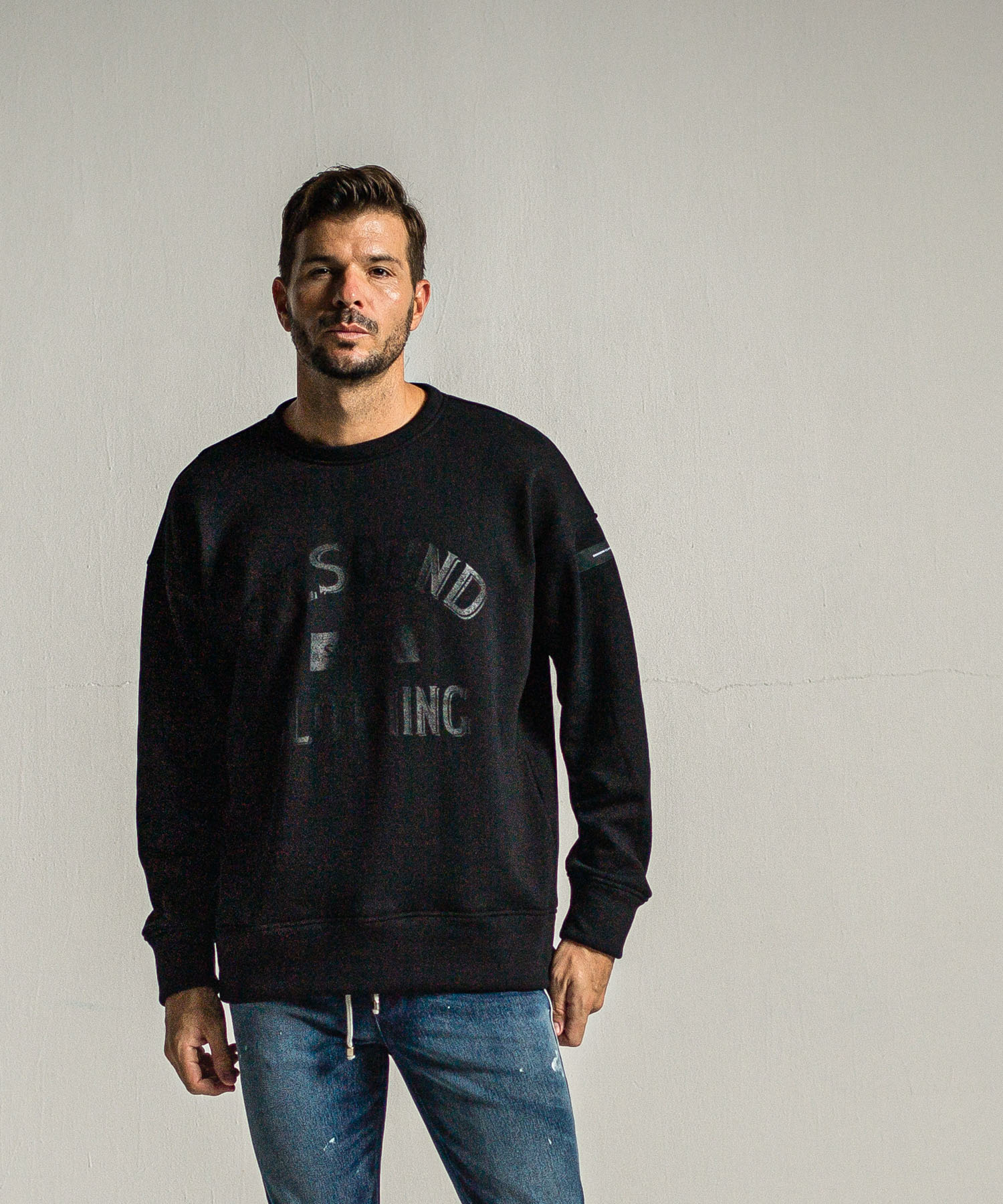 college velours fleece drop trainer