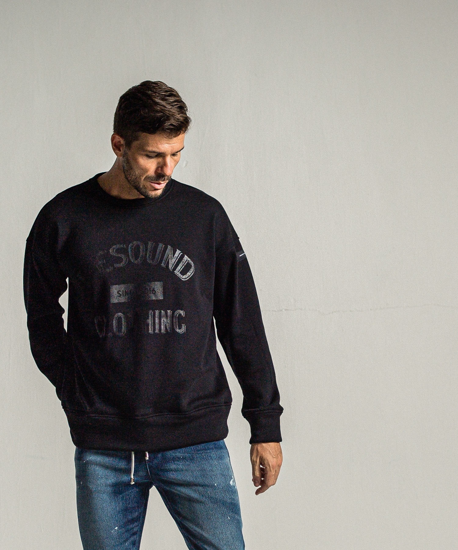 college velours fleece drop trainer