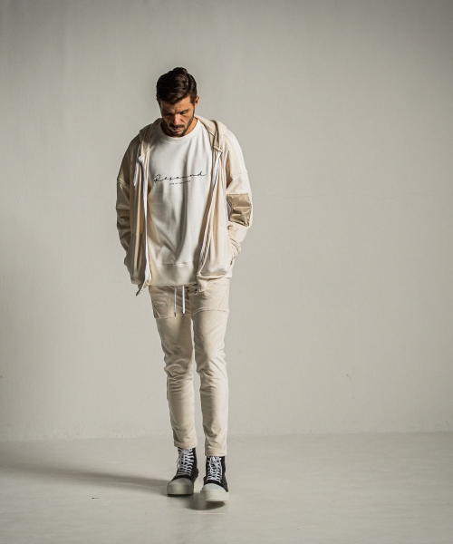 veloursfleece zip loose hoodie