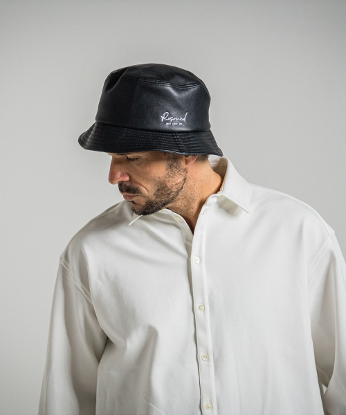 LEATHER bucket hat