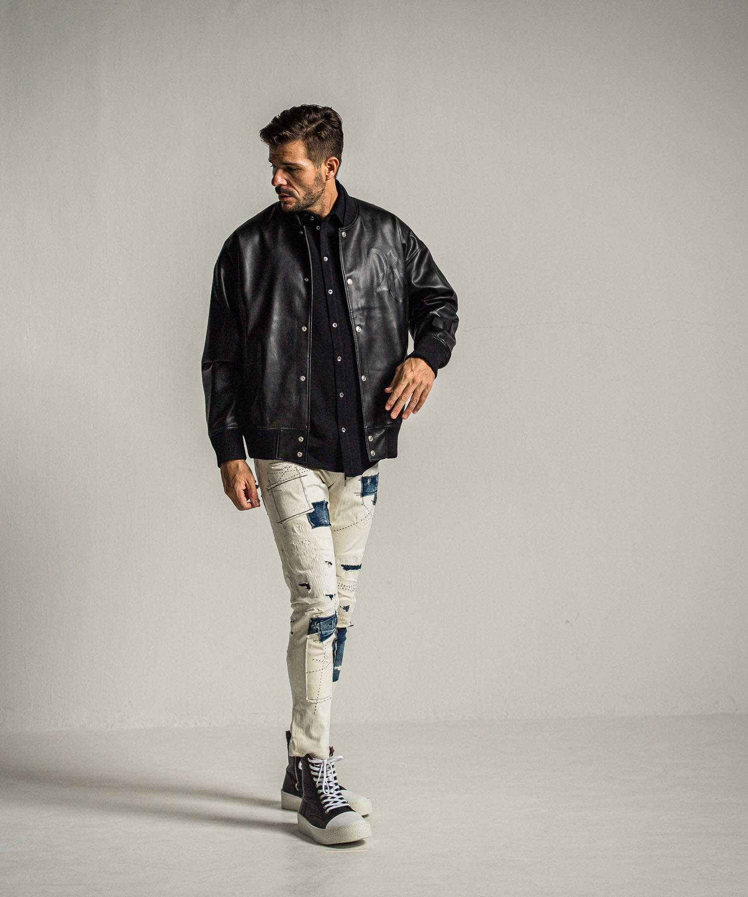 leather Varsity jacket