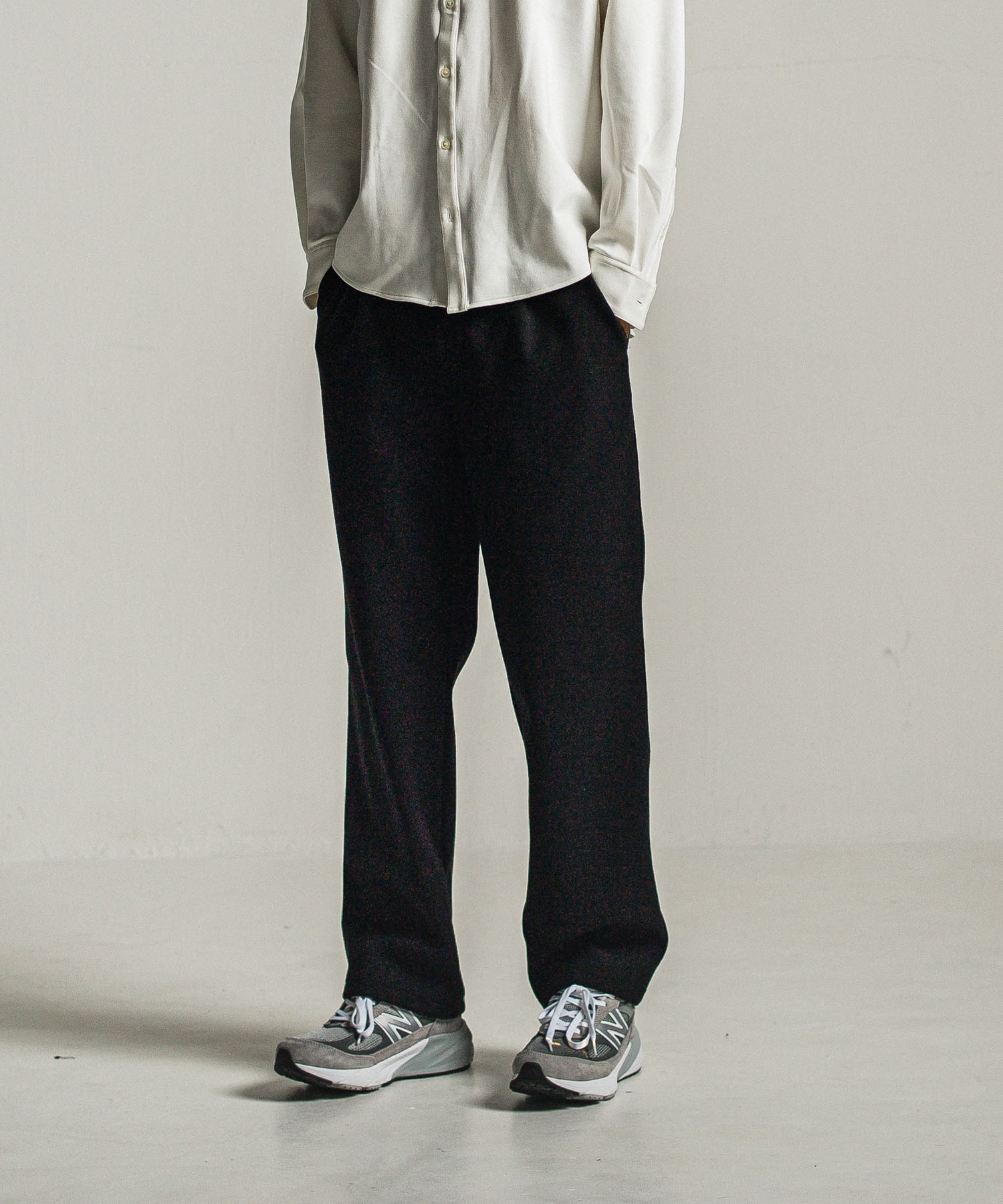 MELTON WIDE TUCK PANTS
