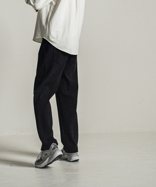 MELTON WIDE TUCK PANTS