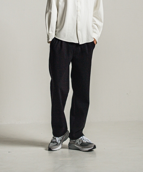 MELTON WIDE TUCK PANTS