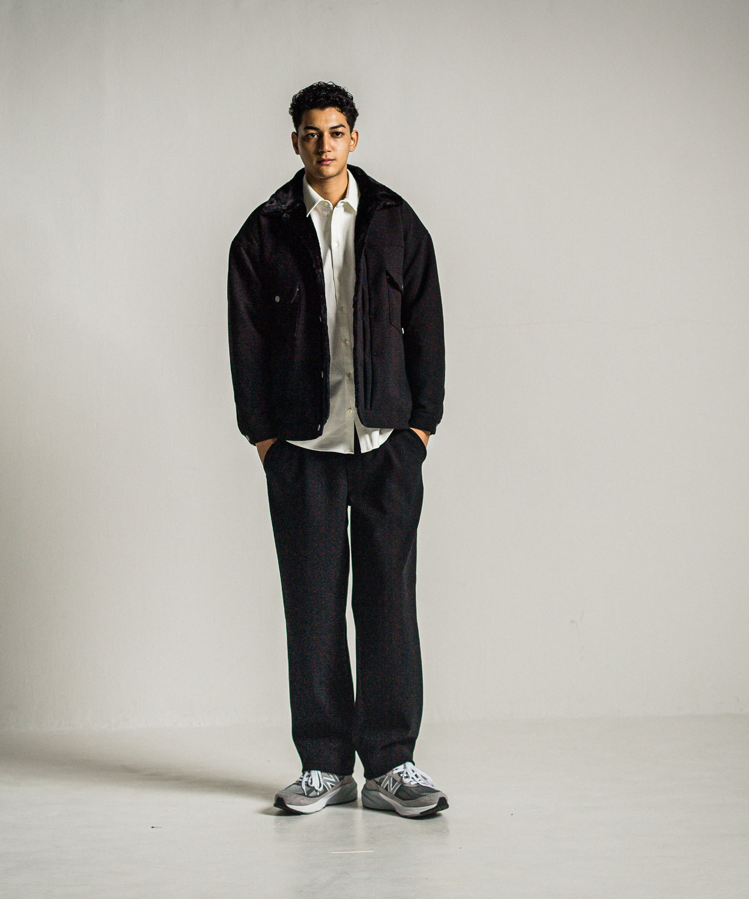 MELTON WIDE TUCK PANTS