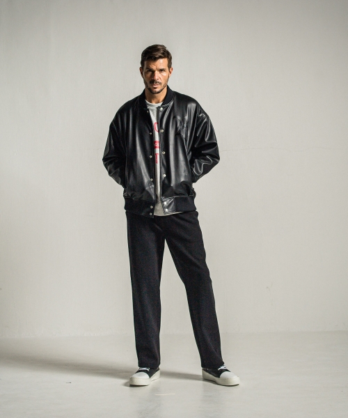 MELTON WIDE TUCK PANTS