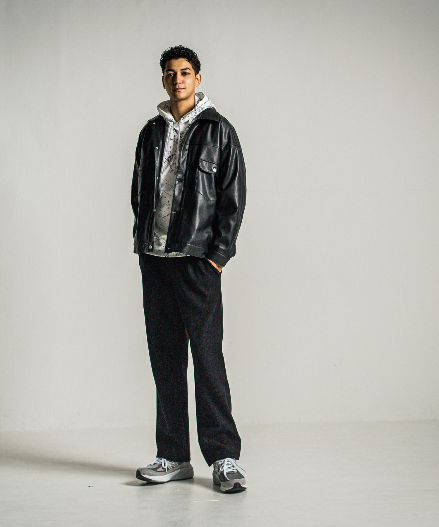 MELTON WIDE TUCK PANTS