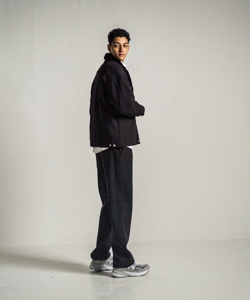MELTON WIDE TUCK PANTS