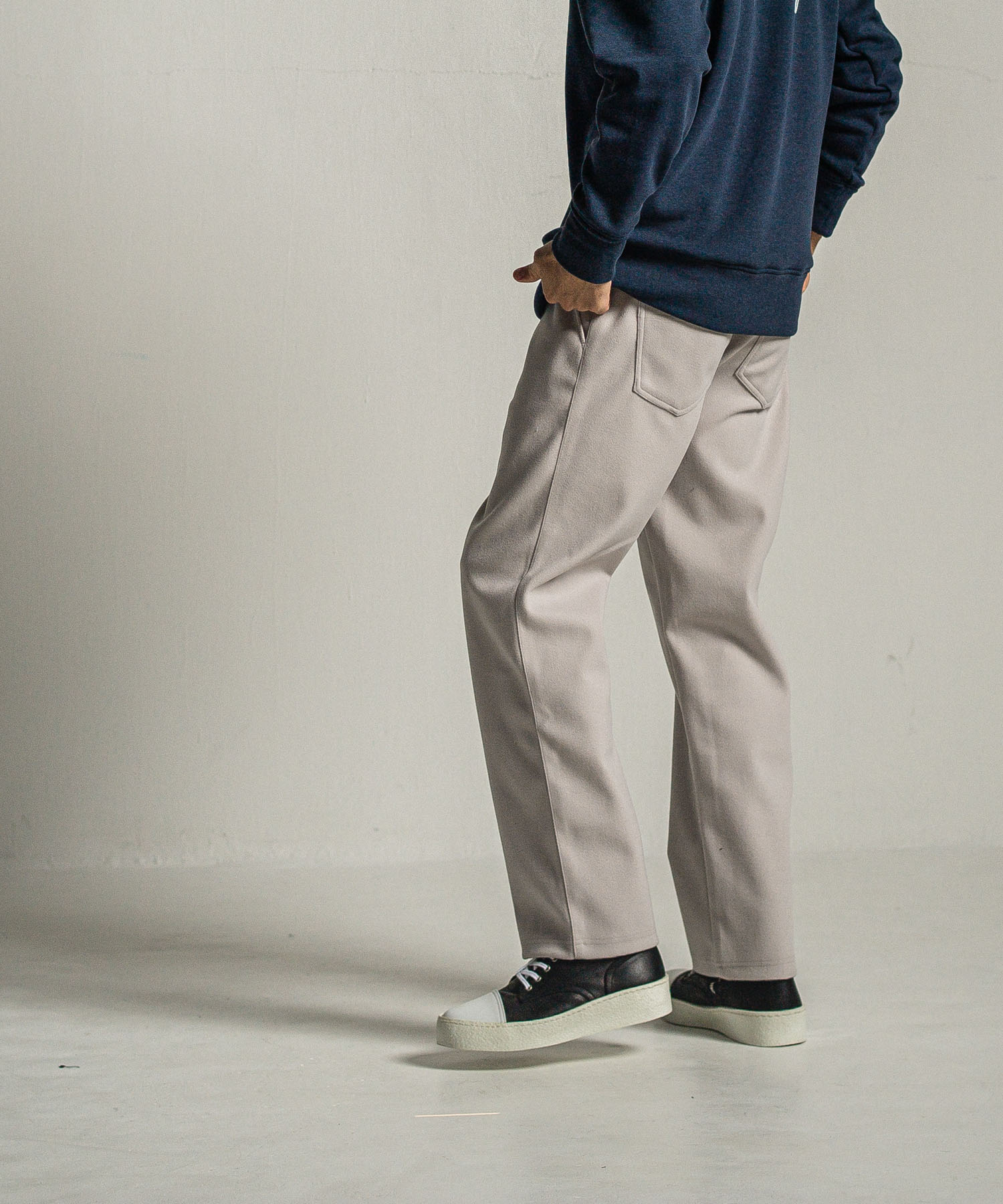 MELTON WIDE TUCK PANTS