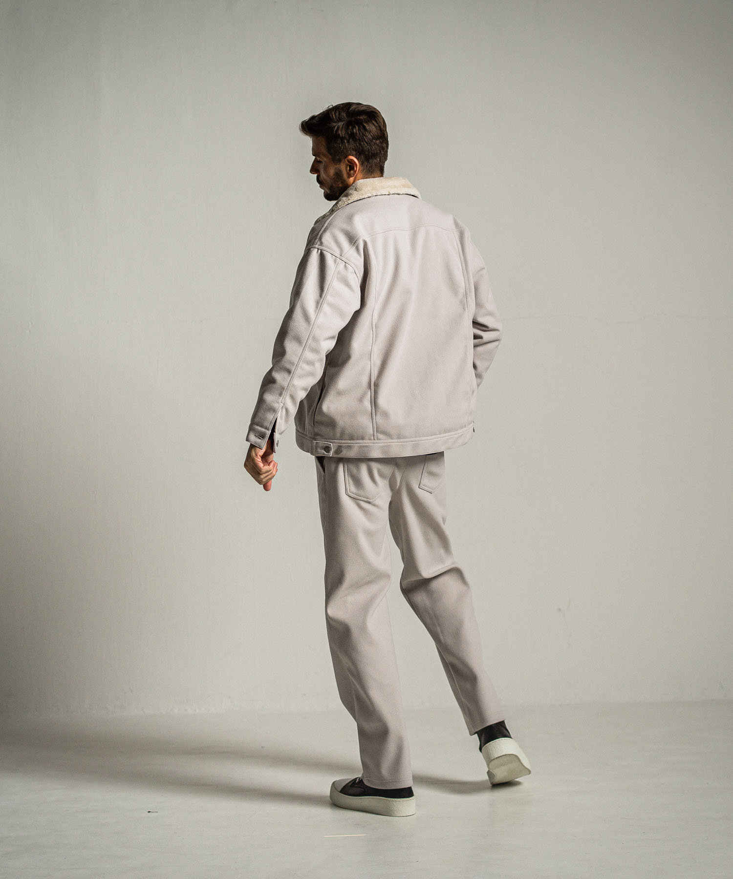 MELTON WIDE TUCK PANTS