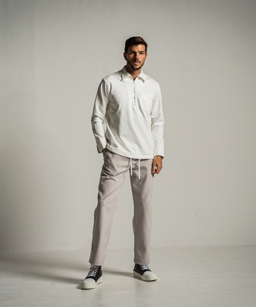 MELTON WIDE TUCK PANTS