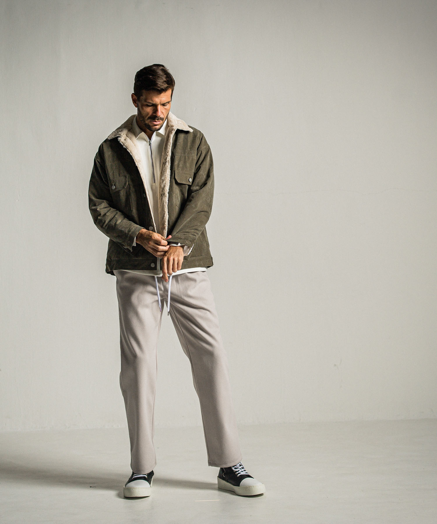 MELTON WIDE TUCK PANTS