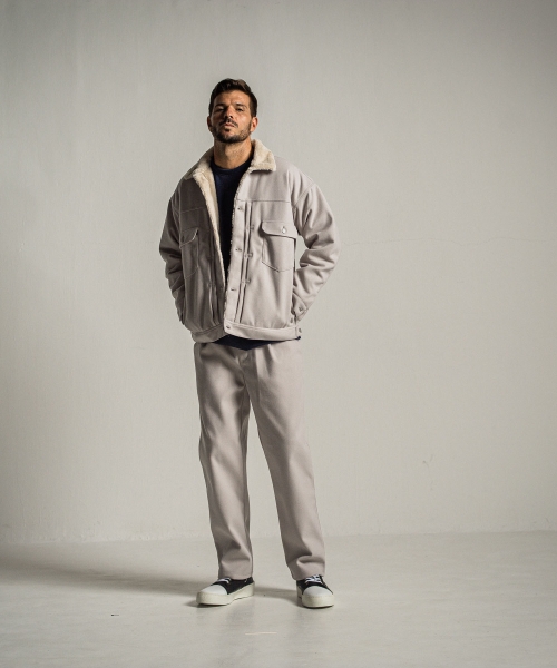 MELTON WIDE TUCK PANTS