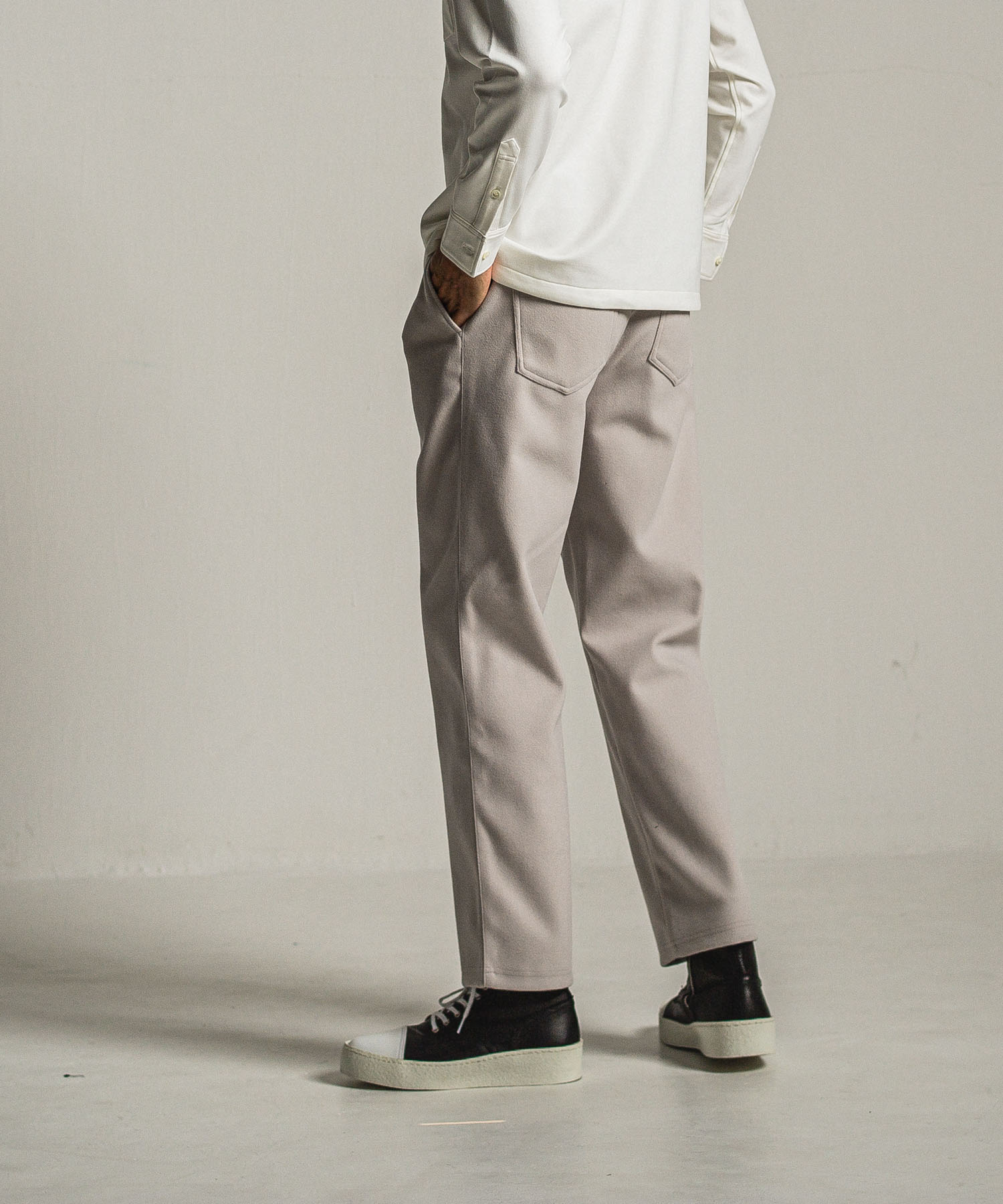 MELTON WIDE TUCK PANTS