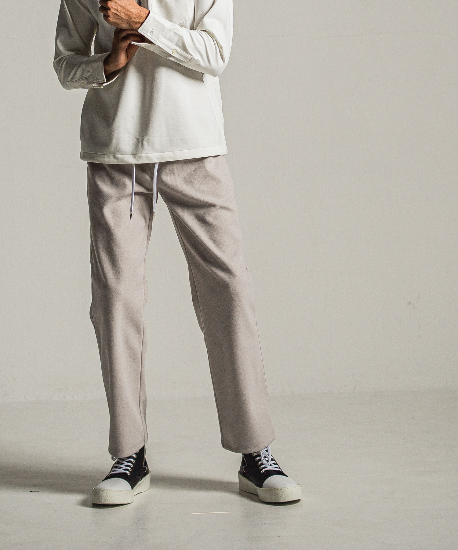 MELTON WIDE TUCK PANTS