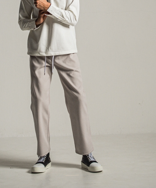 MELTON WIDE TUCK PANTS