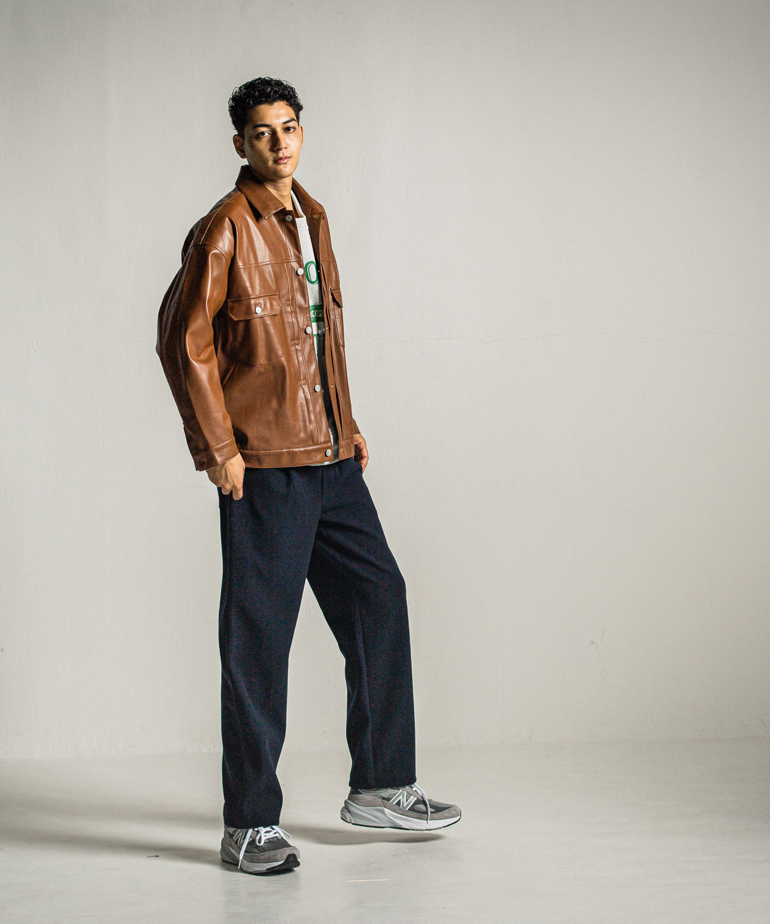 MELTON WIDE TUCK PANTS