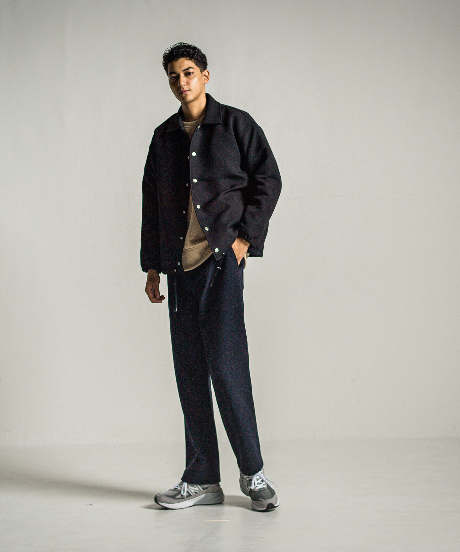 MELTON WIDE TUCK PANTS