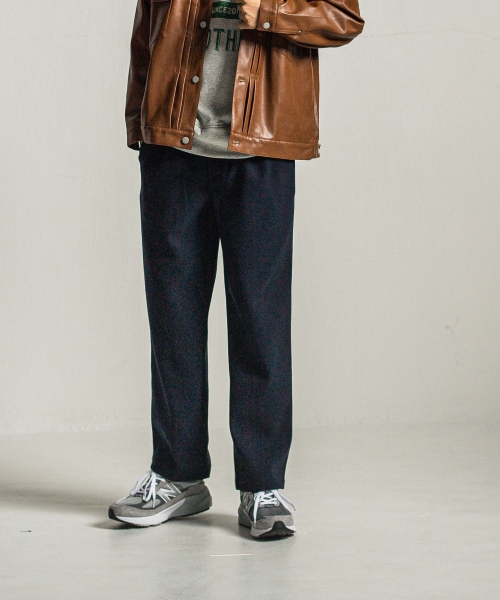 MELTON WIDE TUCK PANTS