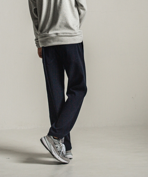 MELTON WIDE TUCK PANTS