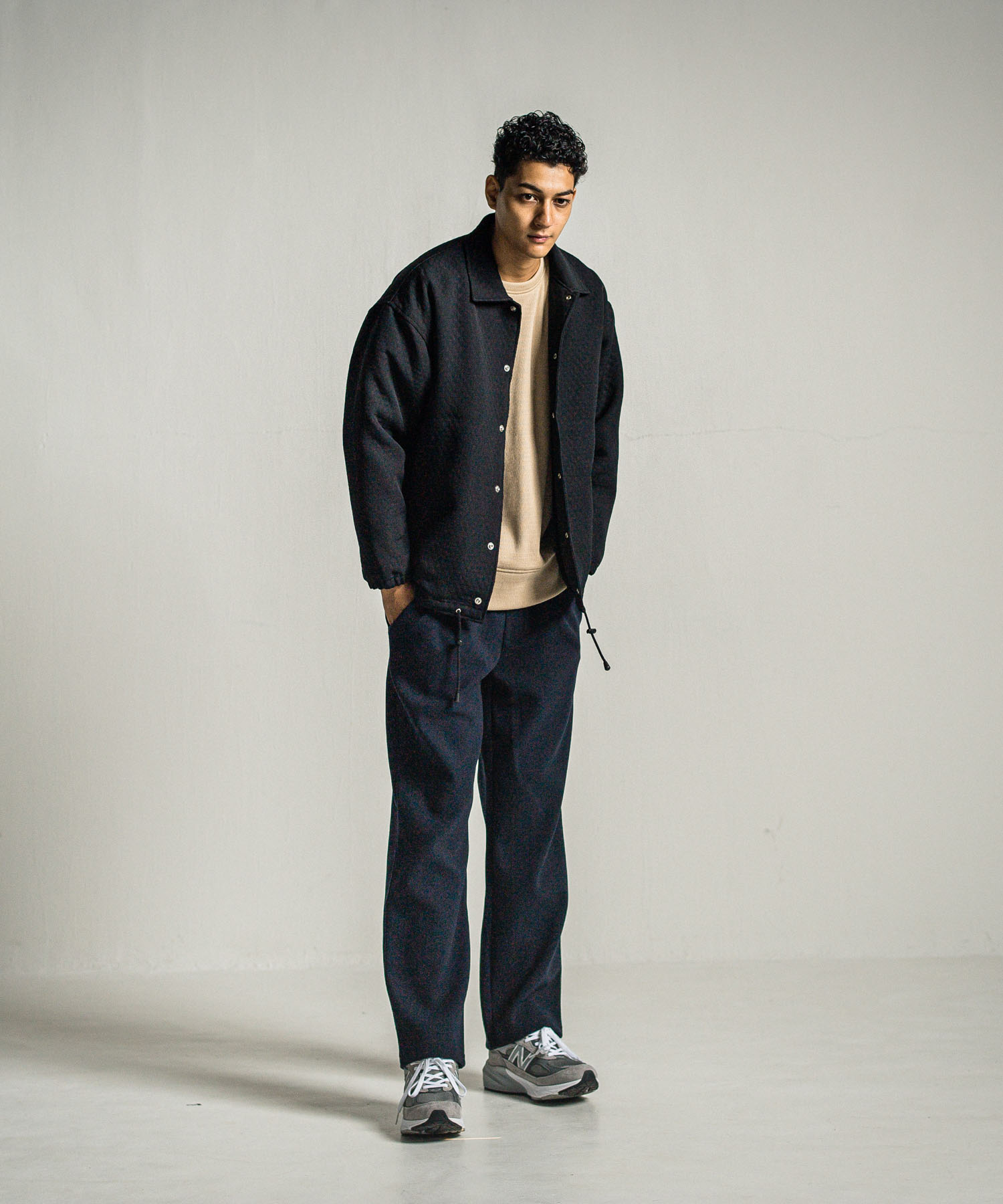 MELTON WIDE TUCK PANTS