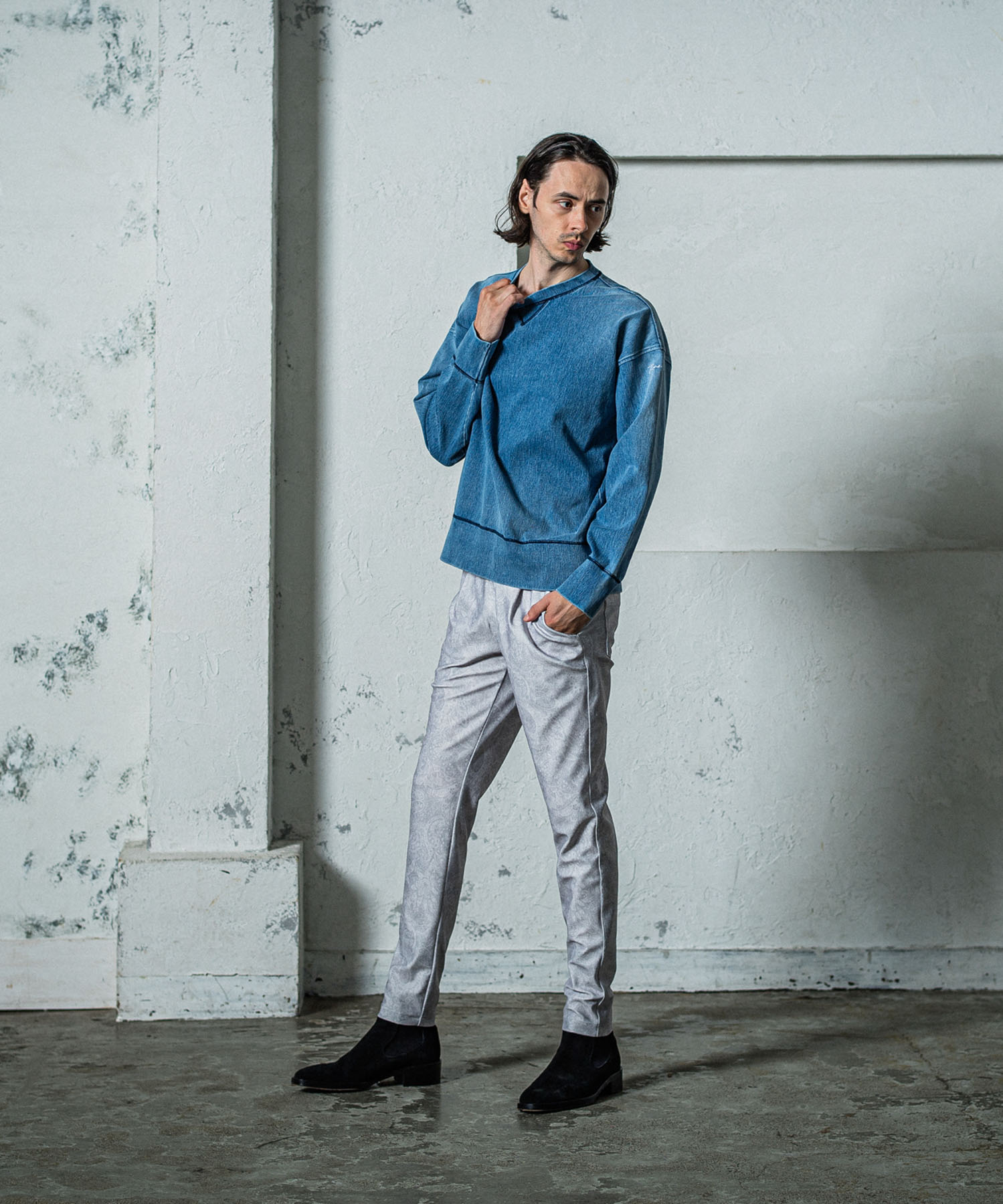 DENIM JERSEY loose trainer