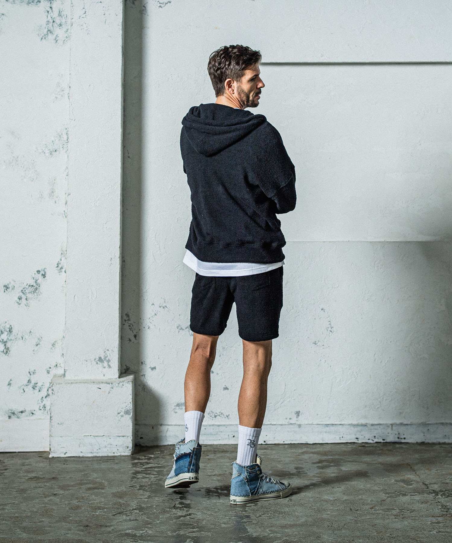 MOLE YARN PILE zip loose hoodie