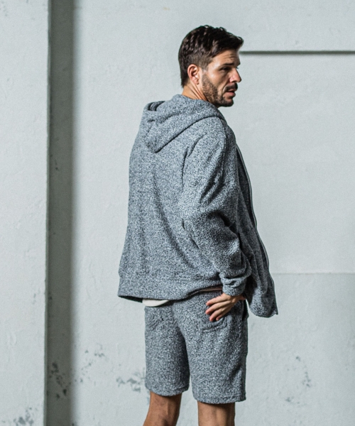 MOLE YARN PILE zip loose hoodie