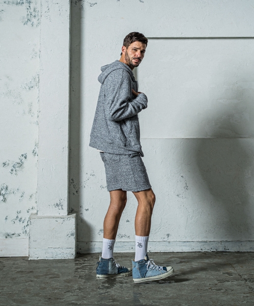 MOLE YARN PILE zip loose hoodie