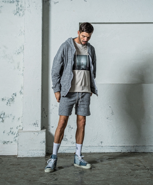 MOLE YARN PILE zip loose hoodie