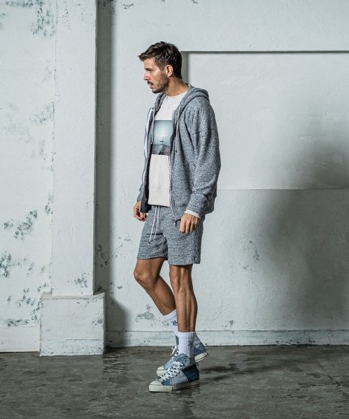 MOLE YARN PILE zip loose hoodie