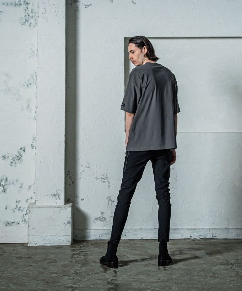 leather pocket overnylon T