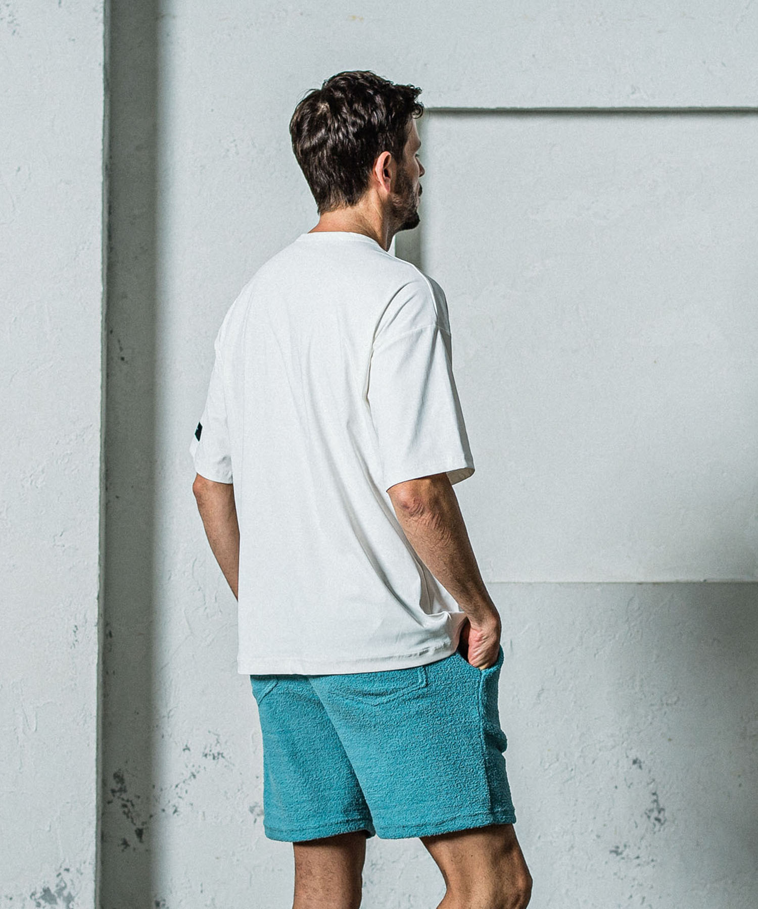 leather pocket overnylon T