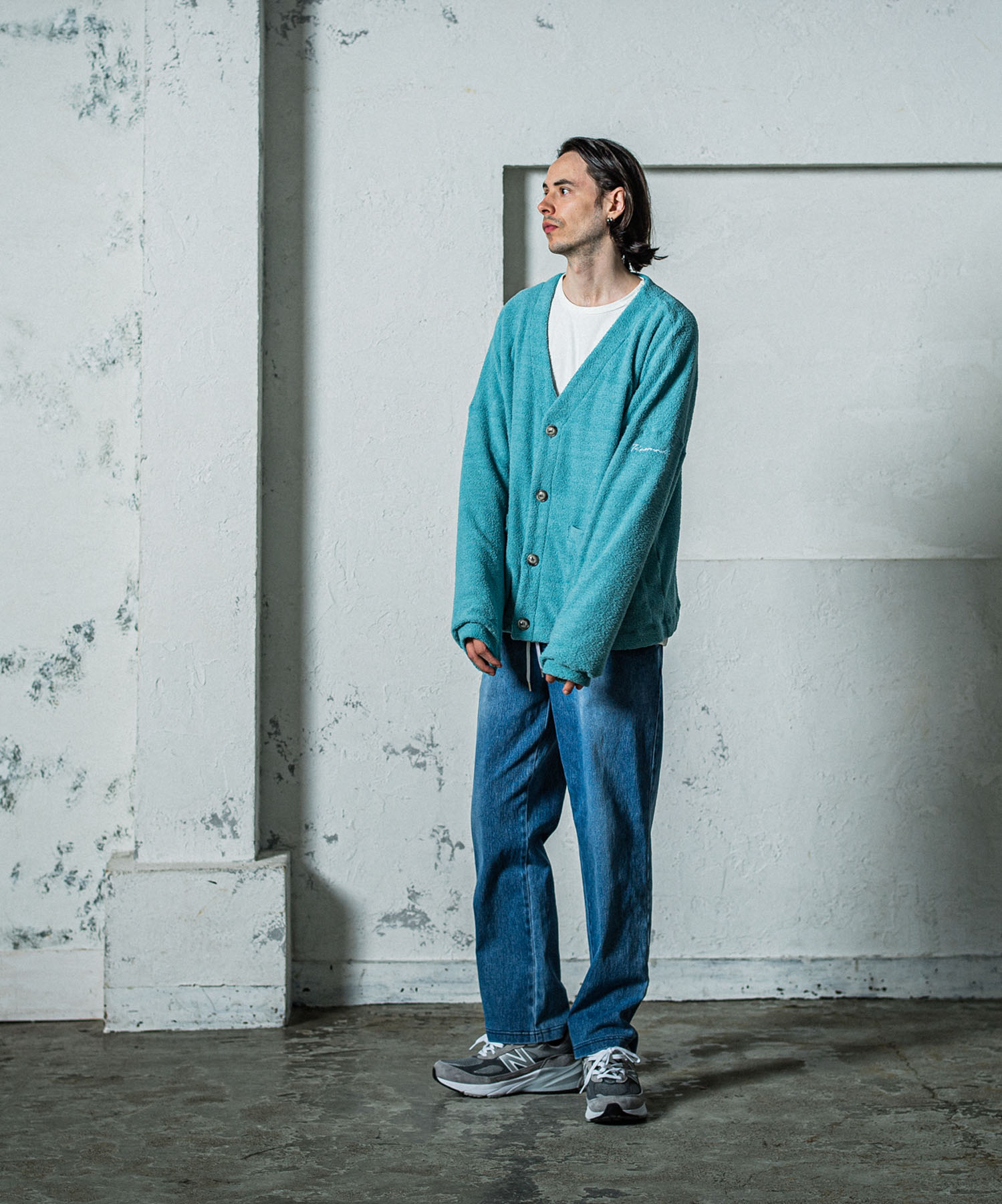 leather pocket overnylon T