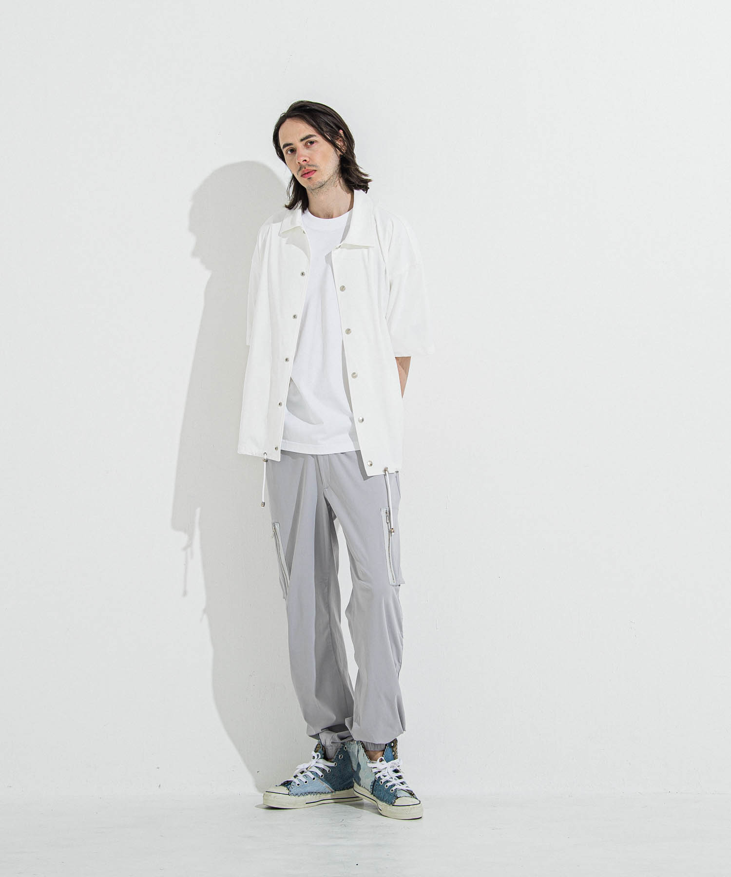 NYLON HALF COACH JACKET