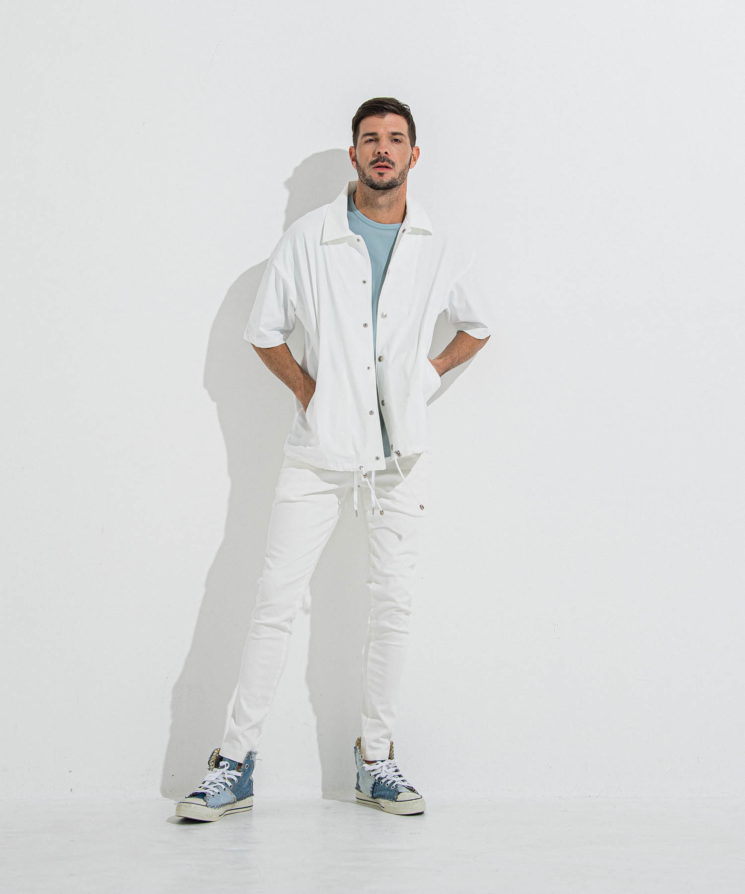 NYLON HALF COACH JACKET