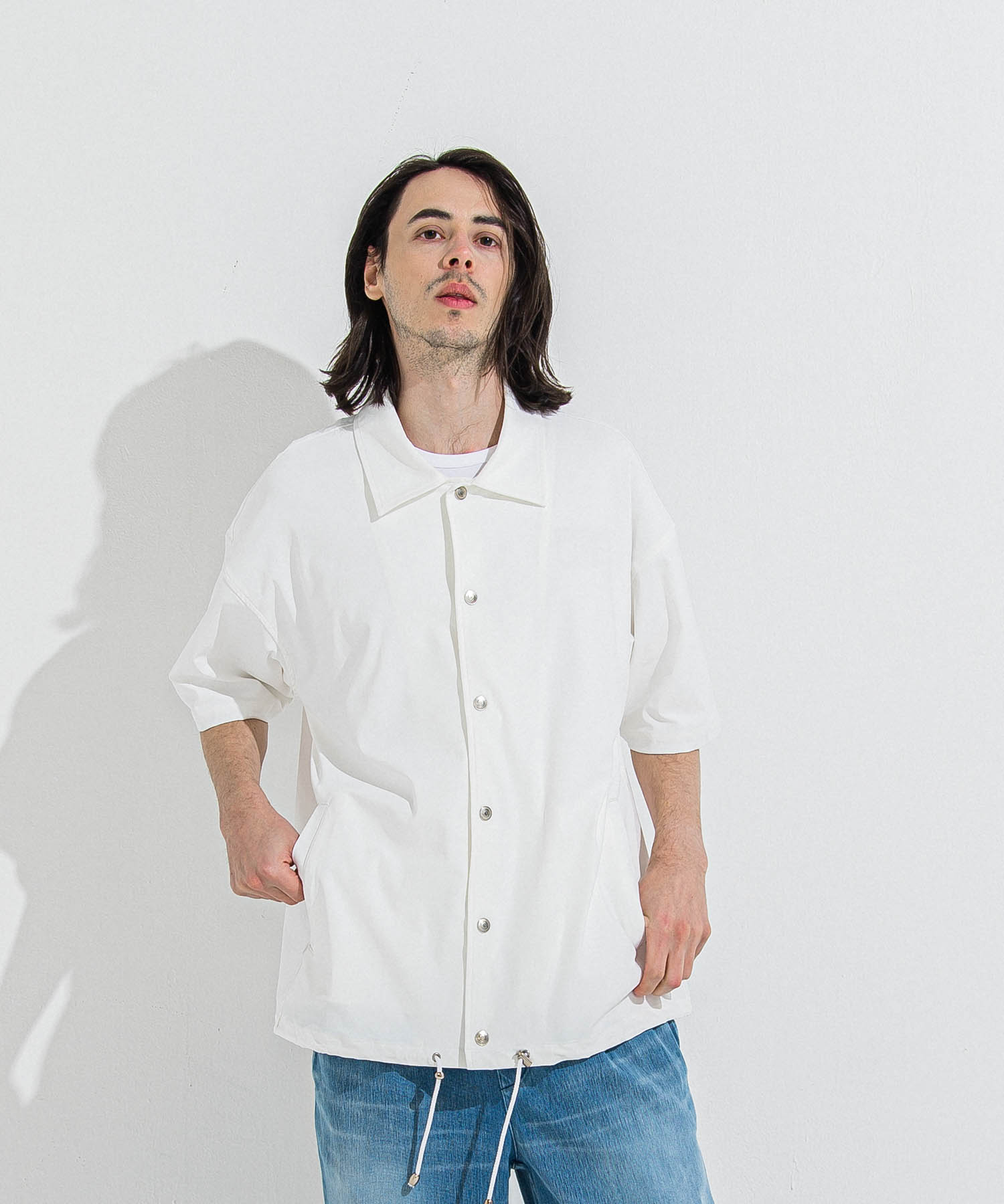 NYLON HALF COACH JACKET