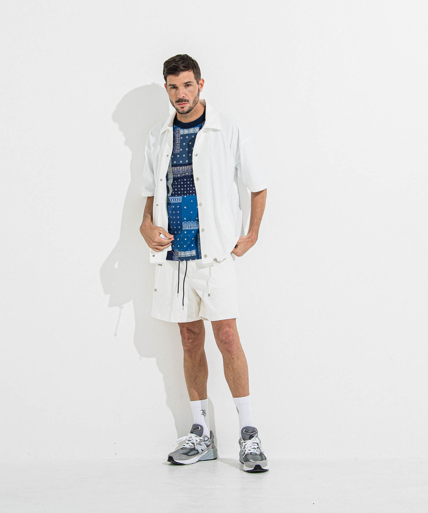 NYLON HALF COACH JACKET