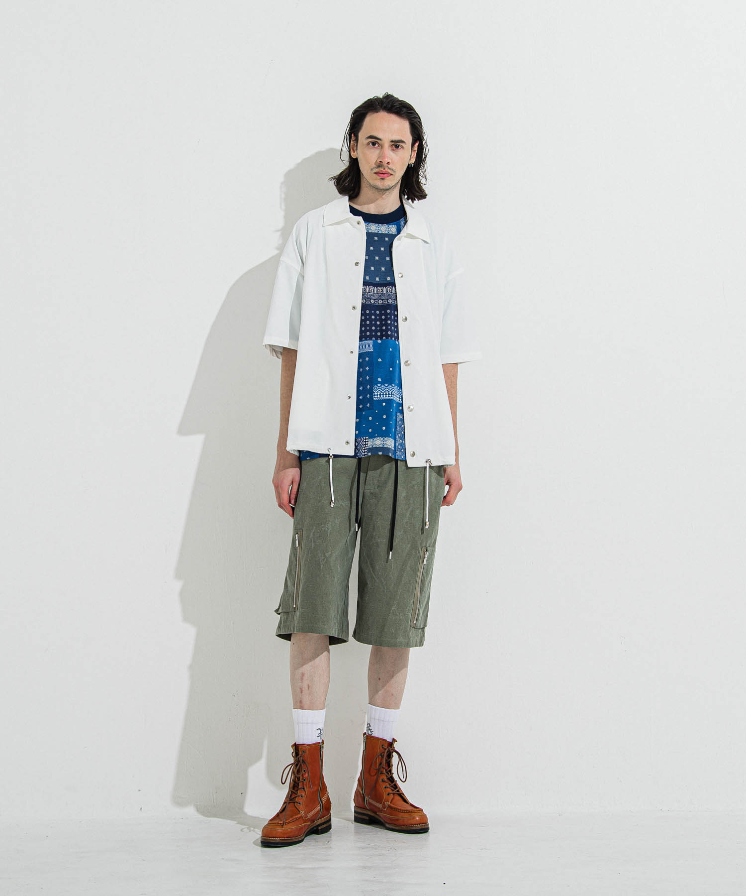 NYLON HALF COACH JACKET