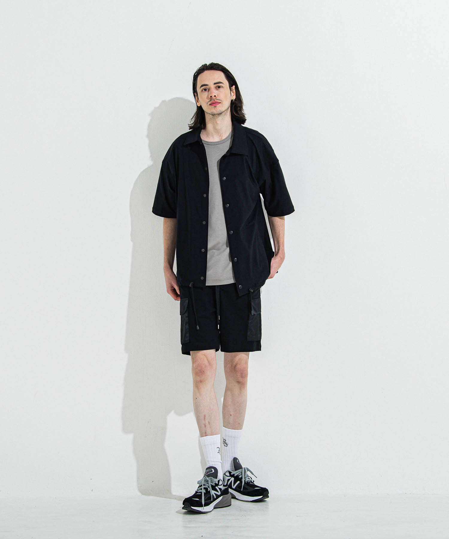 NYLON HALF COACH JACKET