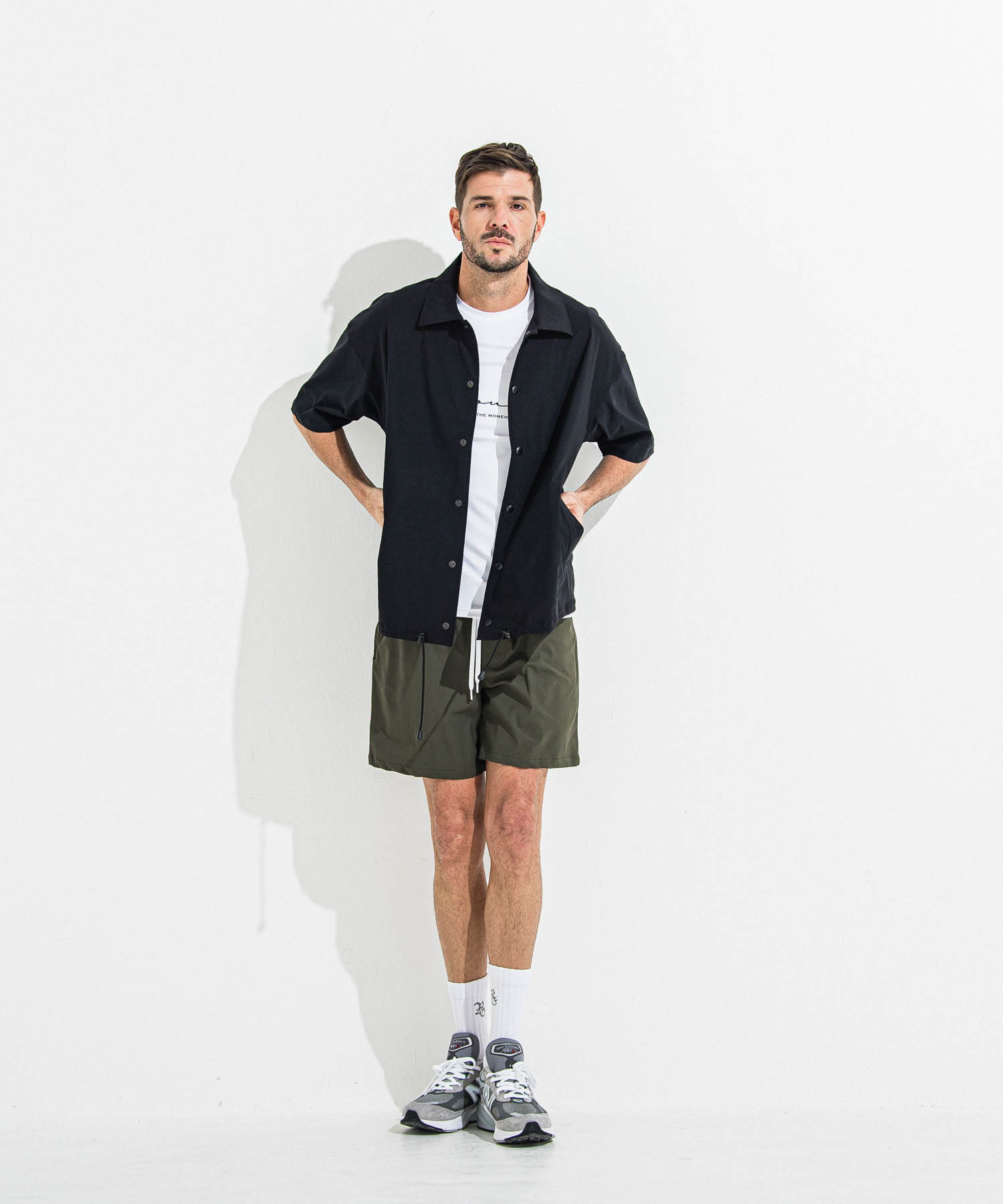 NYLON HALF COACH JACKET