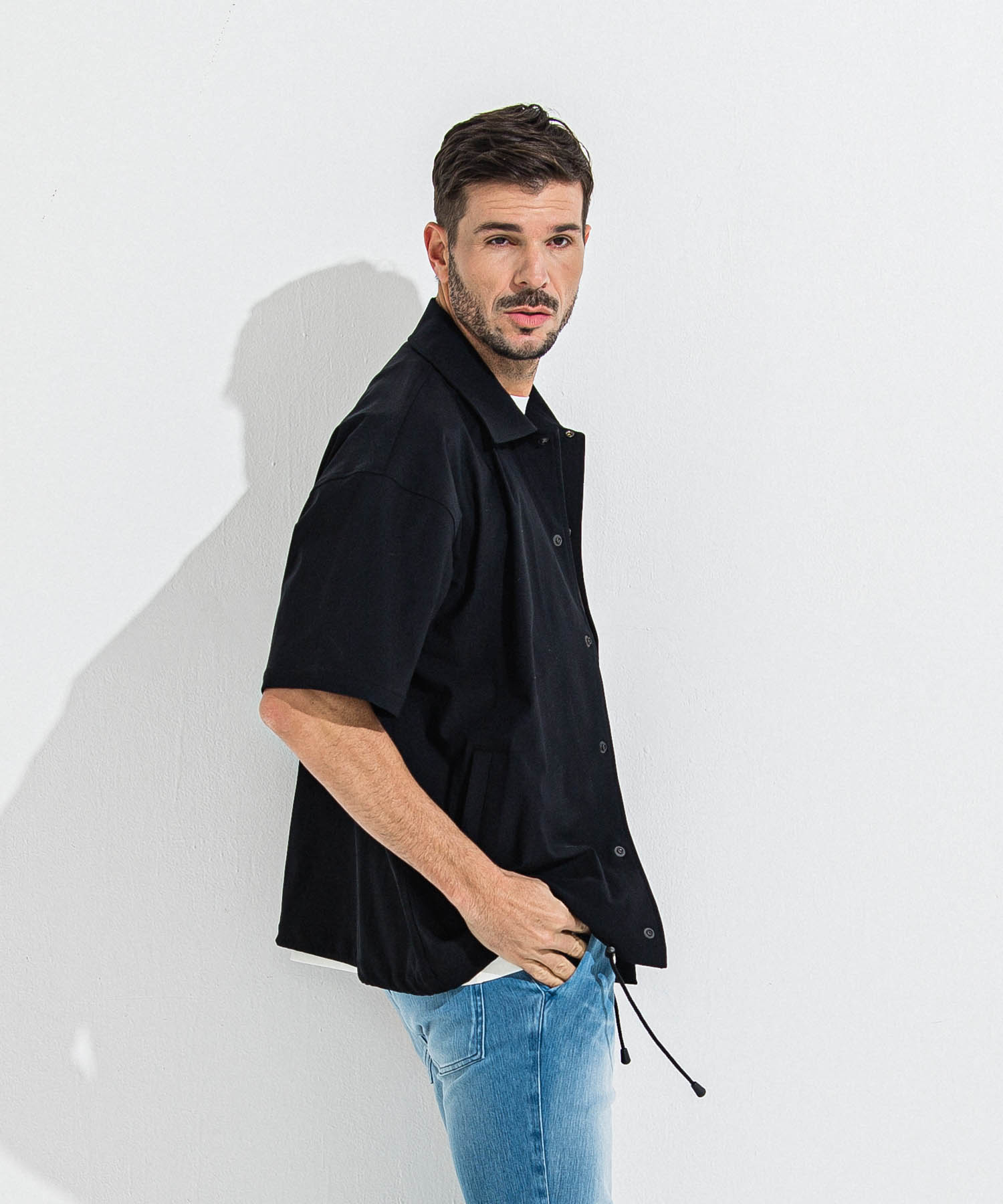 NYLON HALF COACH JACKET