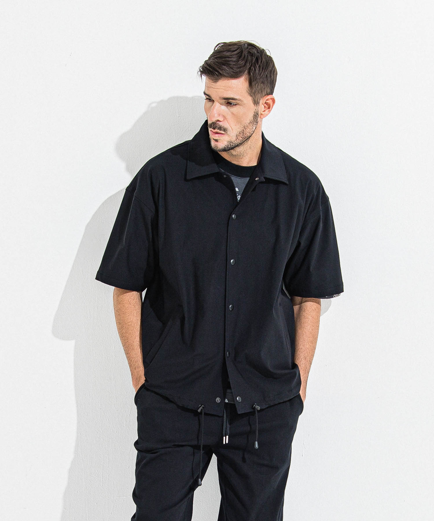 NYLON HALF COACH JACKET