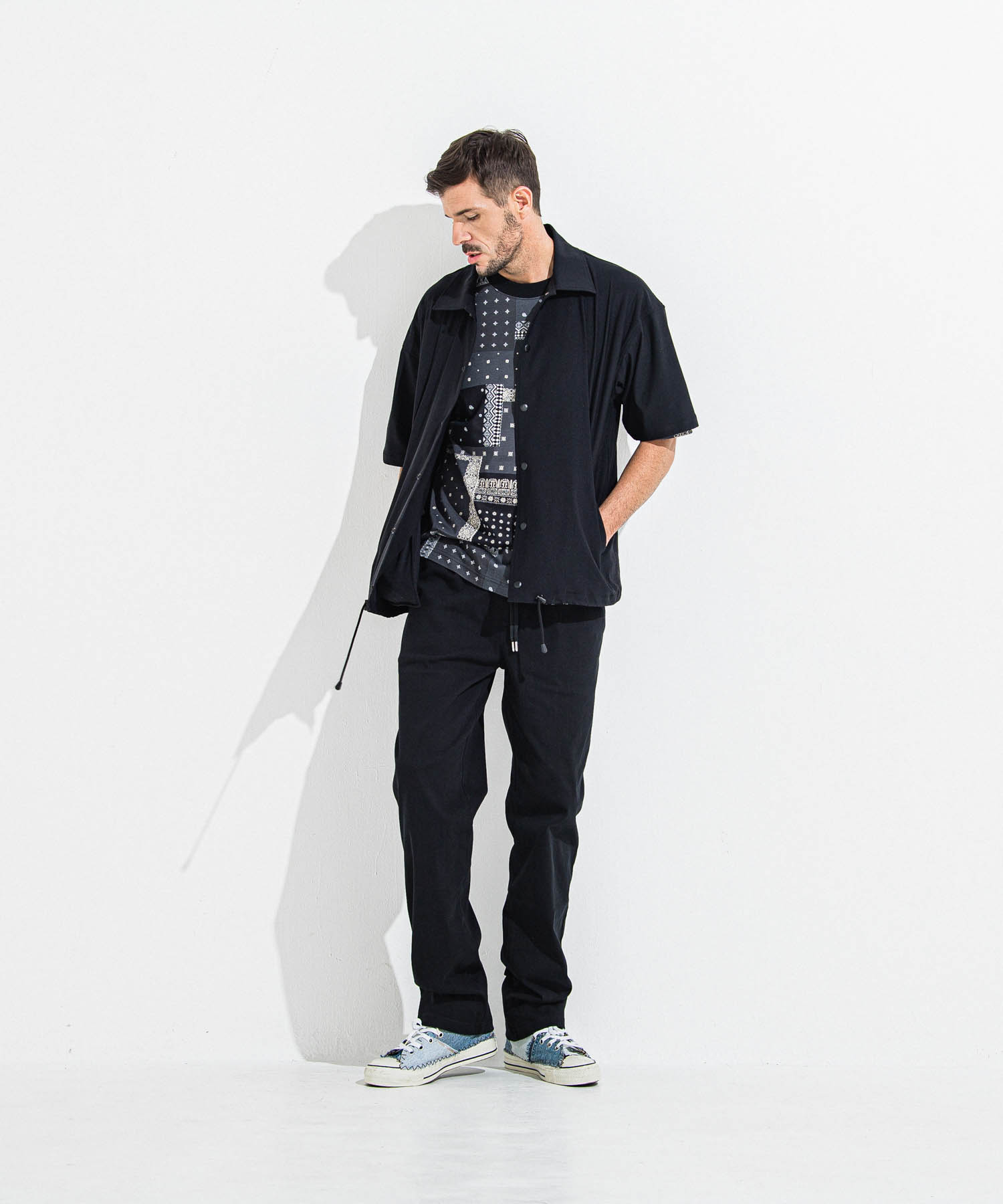 NYLON HALF COACH JACKET